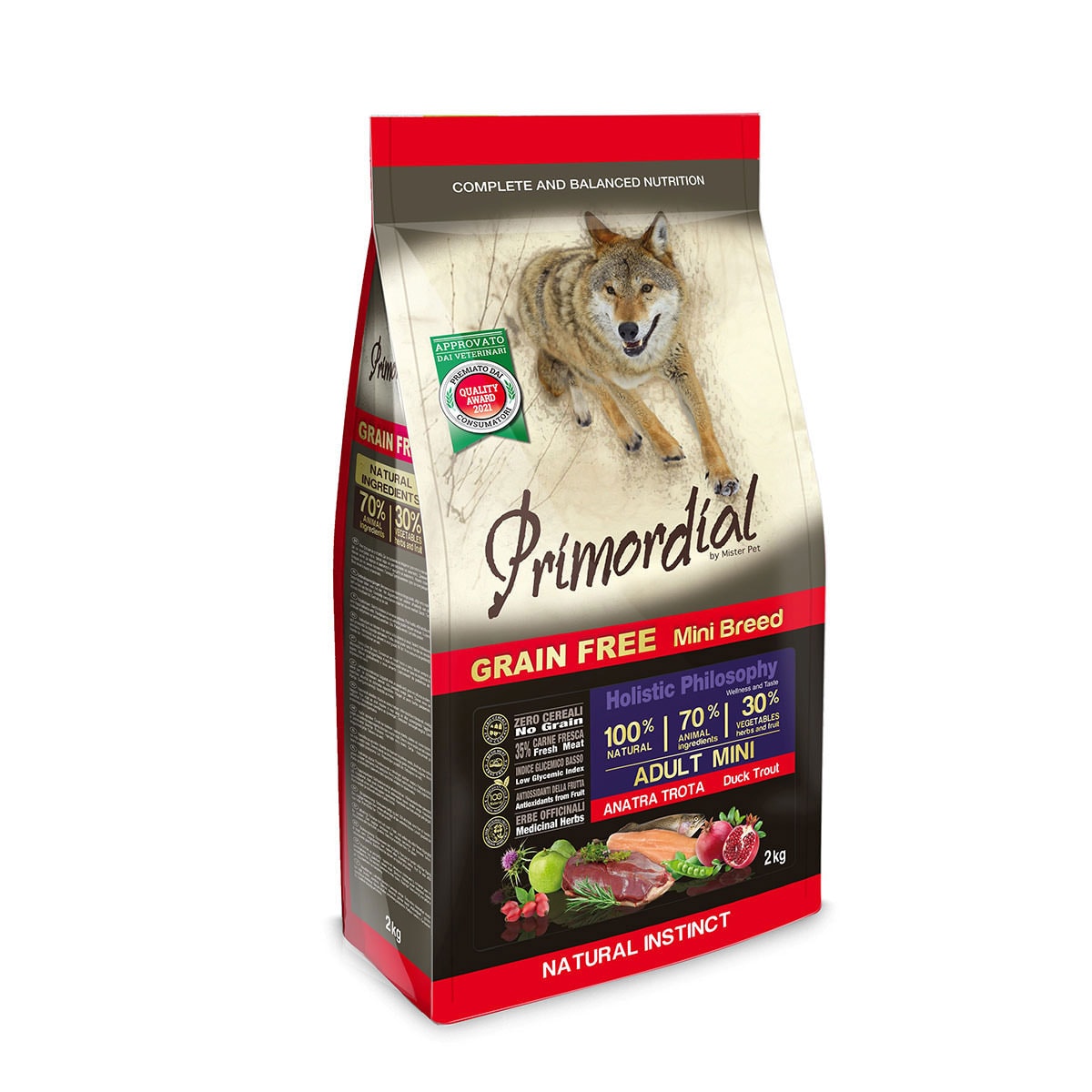 Primordial Adult Mini Fresh Trout and Duck — корм для взрослых собак мелких пород